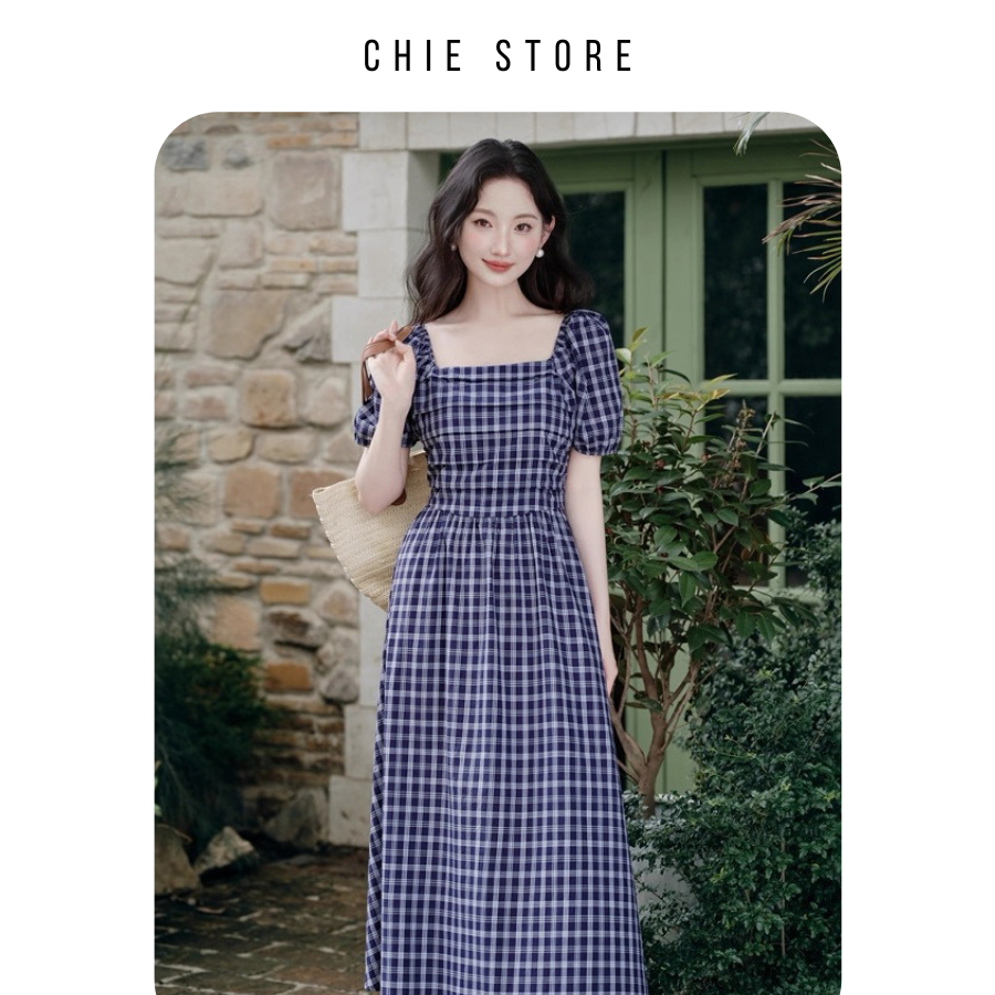 ชุดเดรส Jolyn ดีไซน์ลายตารางหมากรุก