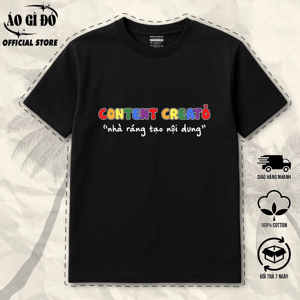 เสื้อยืด "Content Creages - ความเบื่อหน่ายสร้างเนื้อหา" - เสื้อยืดสํานักงานพร้อมคําคมสนุก - ผ้าฝ้าย 