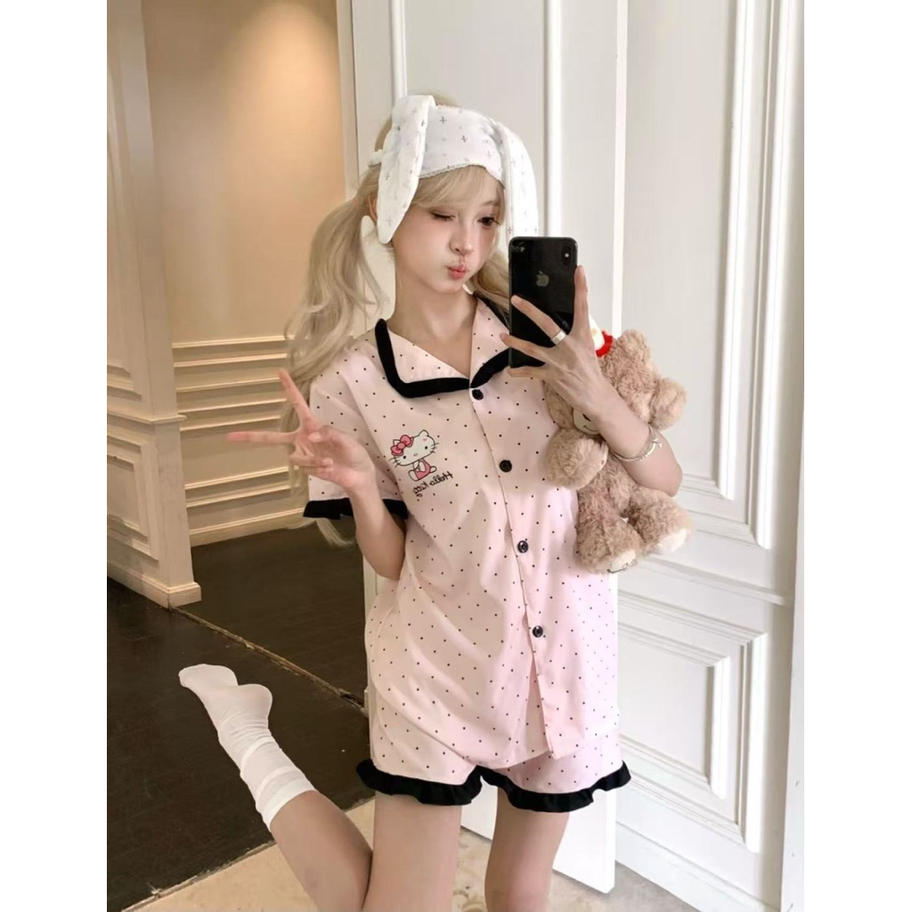 BEAR ชุดนอน Kitty สีชมพูดําลายจุด ราคา ถูกที่สุด ดีลบีเคเค รูปภาพหลัก