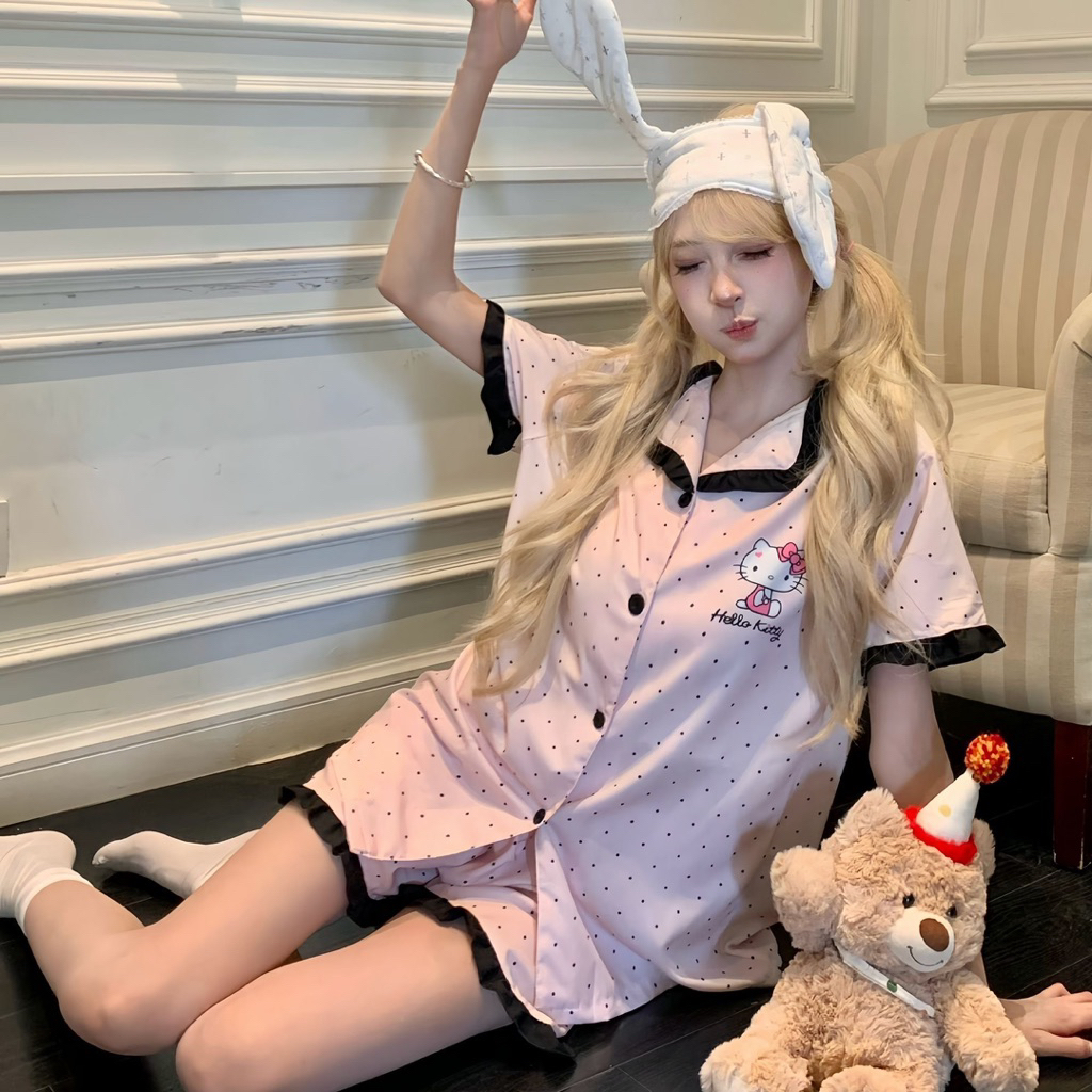 BEAR ชุดนอน Kitty สีชมพูดําลายจุด ราคา ถูกที่สุด ดีลบีเคเค แกลเลอรีภาพที่ 3