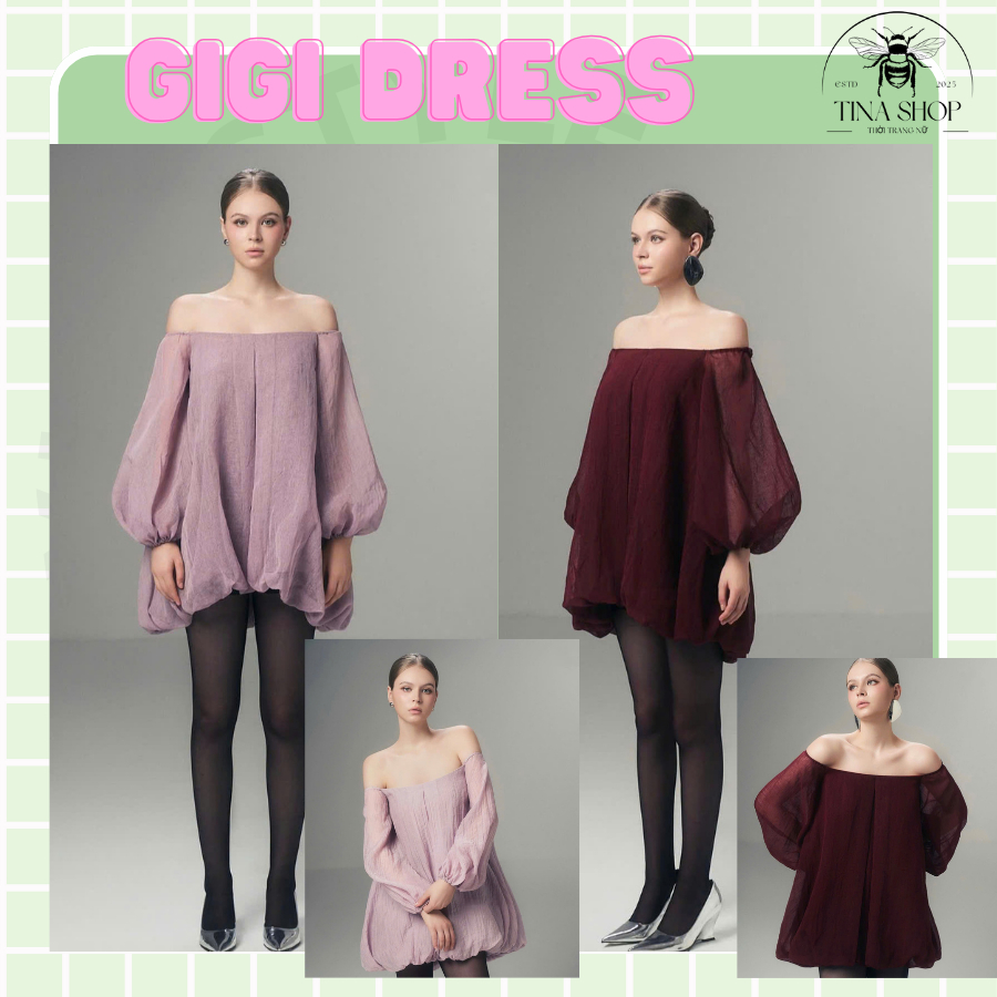 คุณภาพสูง SILK OFF SHOULDER LADY DRESS - TINA SHOP - GIGI DRESS