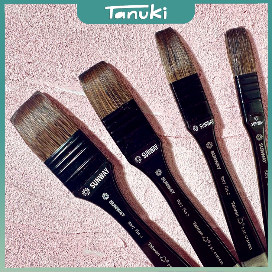 [TANUKI ART] SUNWAY แปรงขนกระรอกสําหรับกวาดคราบพลัคกว้าง