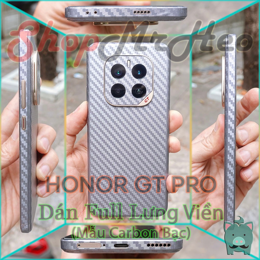 สติ๊กเกอร์ผิวหลังเต็ม & Honor GT Pro / Honor GT / Honor 90 GT Border - คาร์บอน หนัง กลิตเตอร์ อลูมิเ