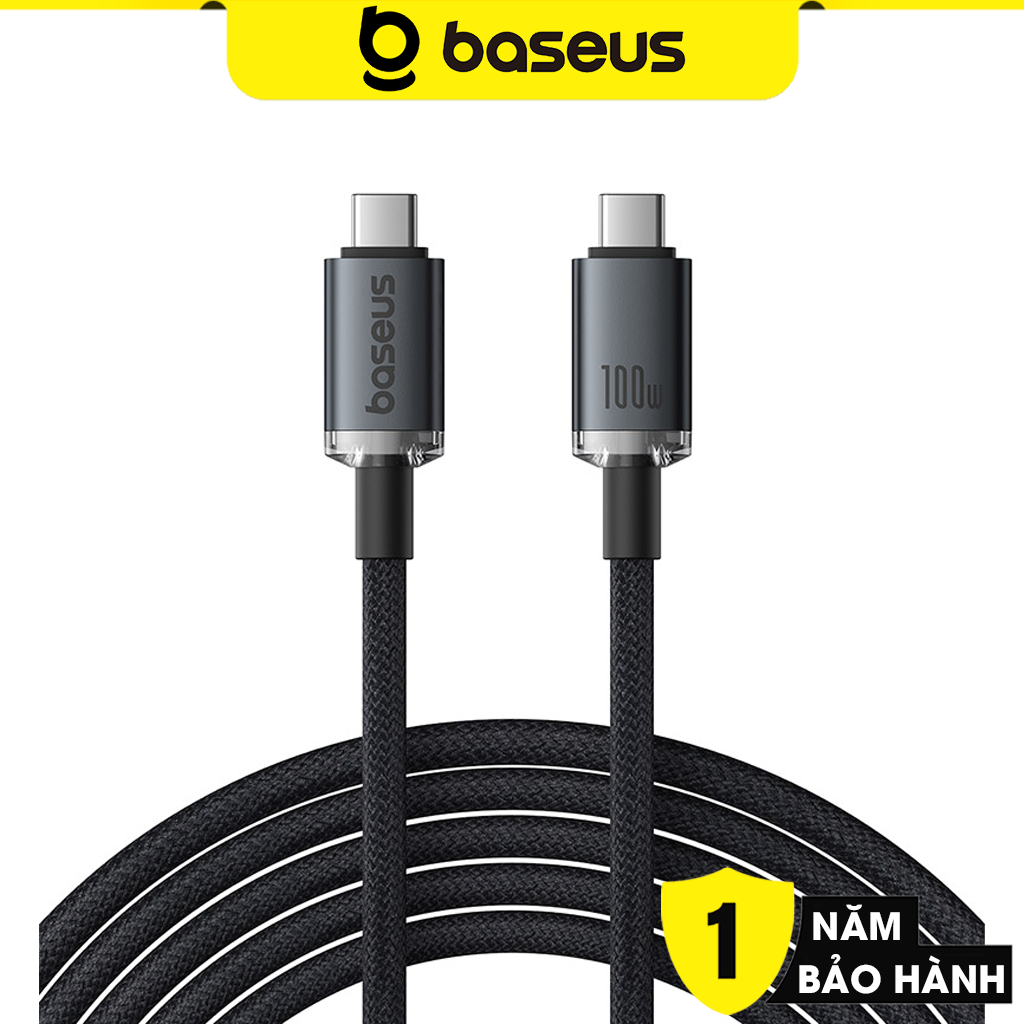 สาย Baseus C to C USB 3.2 ความเร็ว 20Gbps รองรับ 60Hz ความจุ 100W สําหรับ IP 15, Mac