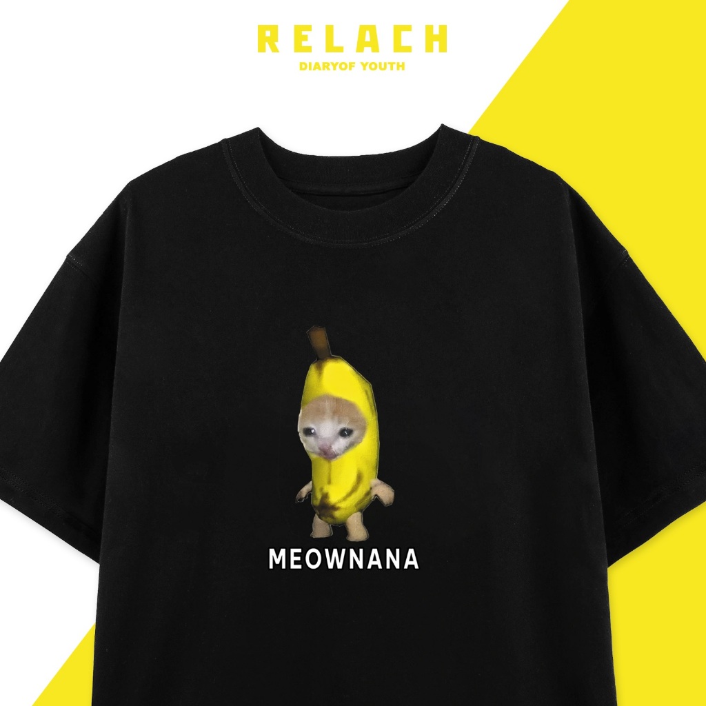 เสื้อยืด Banana Cat Meme, Banana Cat – เสื้อยืดพิมพ์ลาย Funny Meme, Expressive Cat, แขนหลวม Unisex -