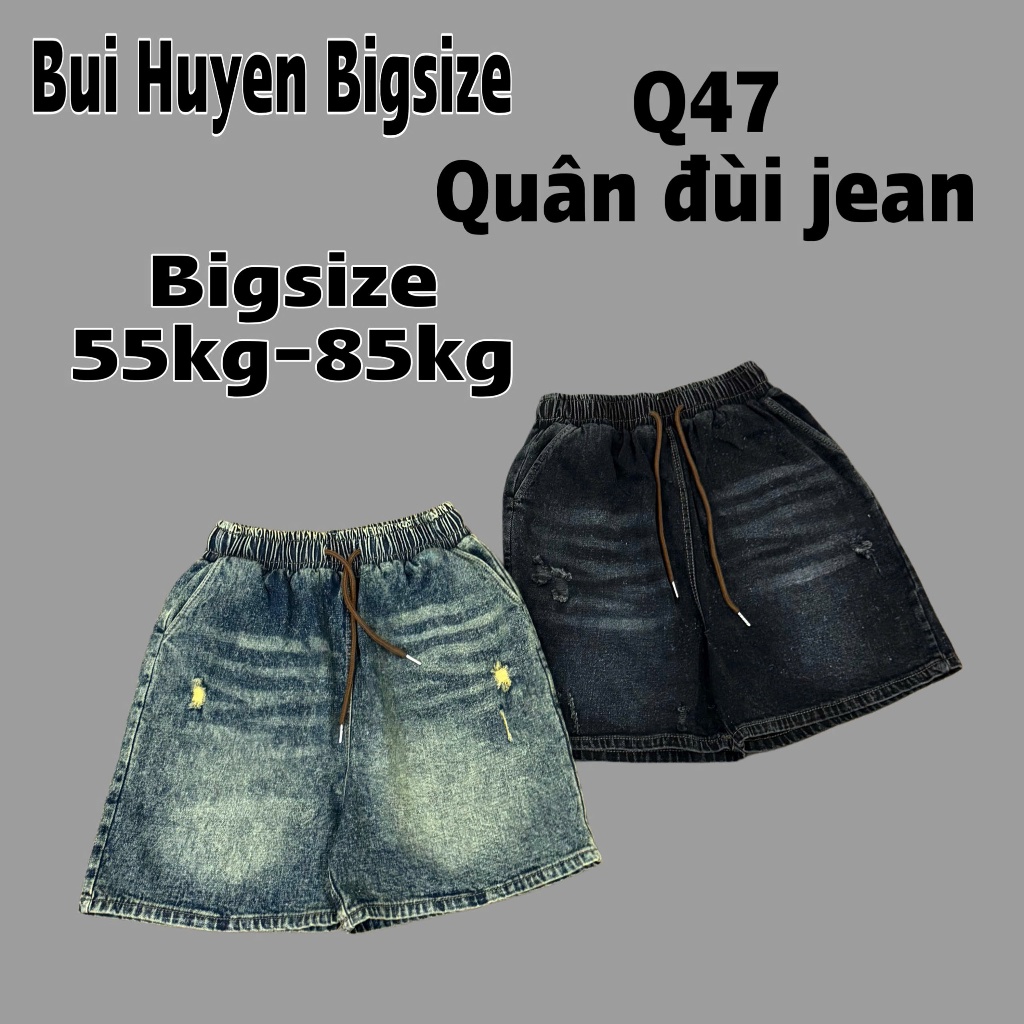 Q47-BIGSIZE Ripped Jeans Shorts 55-85KG