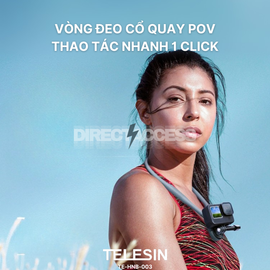 Telesin TE-HNB-003 - POV คล้องคอซิลิโคนหมุนได้พร้อมกล้องแอคชั่นโทรศัพท์แบบปลดเร็ว