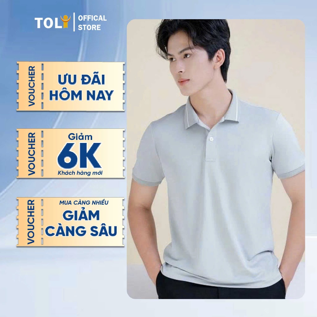 TOLI เสื้อยืดโปโลผู้ชายคอปกหรูหราพิเศษแบบตรง ผ้าจระเข้ตานกต่อต้านริ้วรอย PLK-09