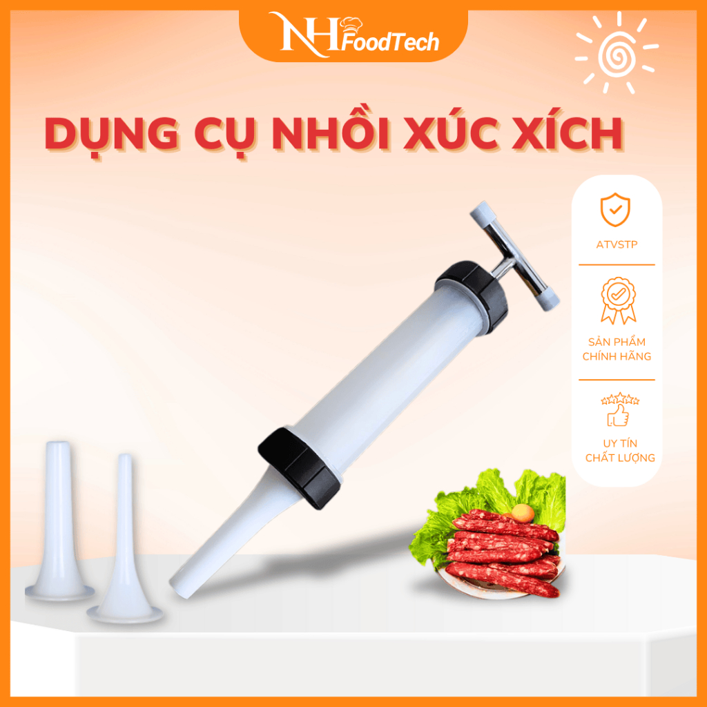 Sausage Stuffer, Manual Sausage Stuffer, Safe PP Plastic Stuffer with 3 Funnel Sizes