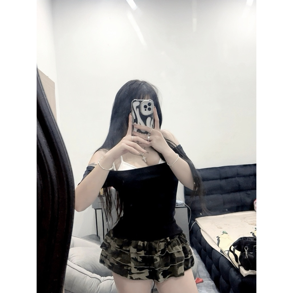 เสื้อปิดไหล่ Y2K สีดํา 2 ด้านข้าง - เสื้อปิดไหล่ Y2K - รูปที่ 2