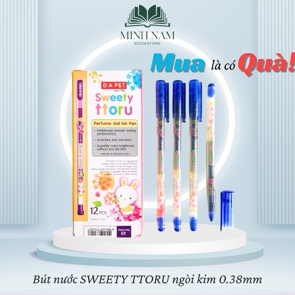 กล่อง 12 ปากกาเจลเกาหลี DA P&T Sweety Ttoru Small Needle Nib 0.38mm