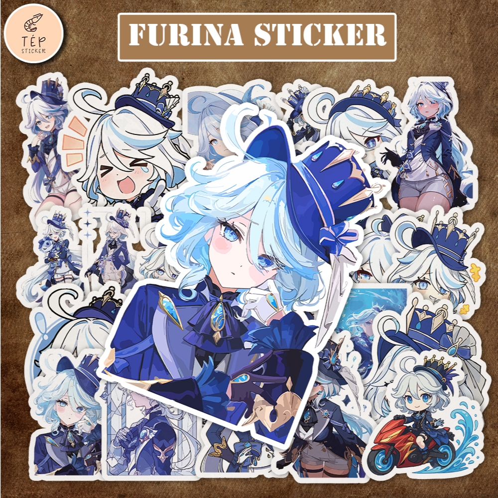 ชุดสติ๊กเกอร์ Furina 25 ชิ้น สติ๊กเกอร์ Furina Genshin Impact กันน้ํา สําหรับหมวกกันน็อค รถมอเตอร์ไซ