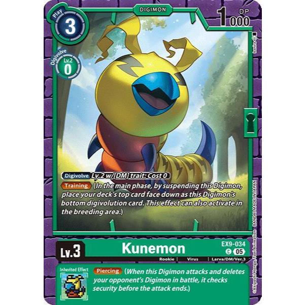 Digimon Card Code EX9-034 - Kunemon - Digimon - Common