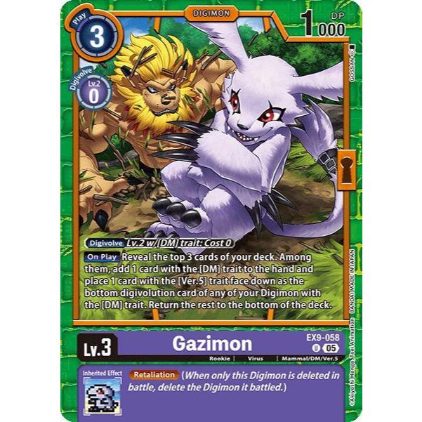Digimon Card Code EX9-058 - Gazimon - Digimon - Uncommon