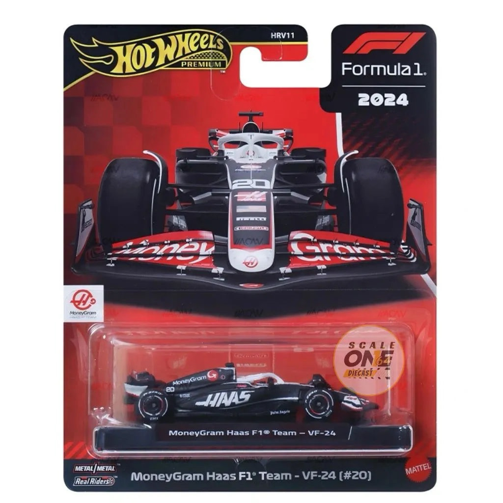 Hot Wheels Premium MoneyGram Haas F1 Team Model Car - VF-24 (20) - JBM22