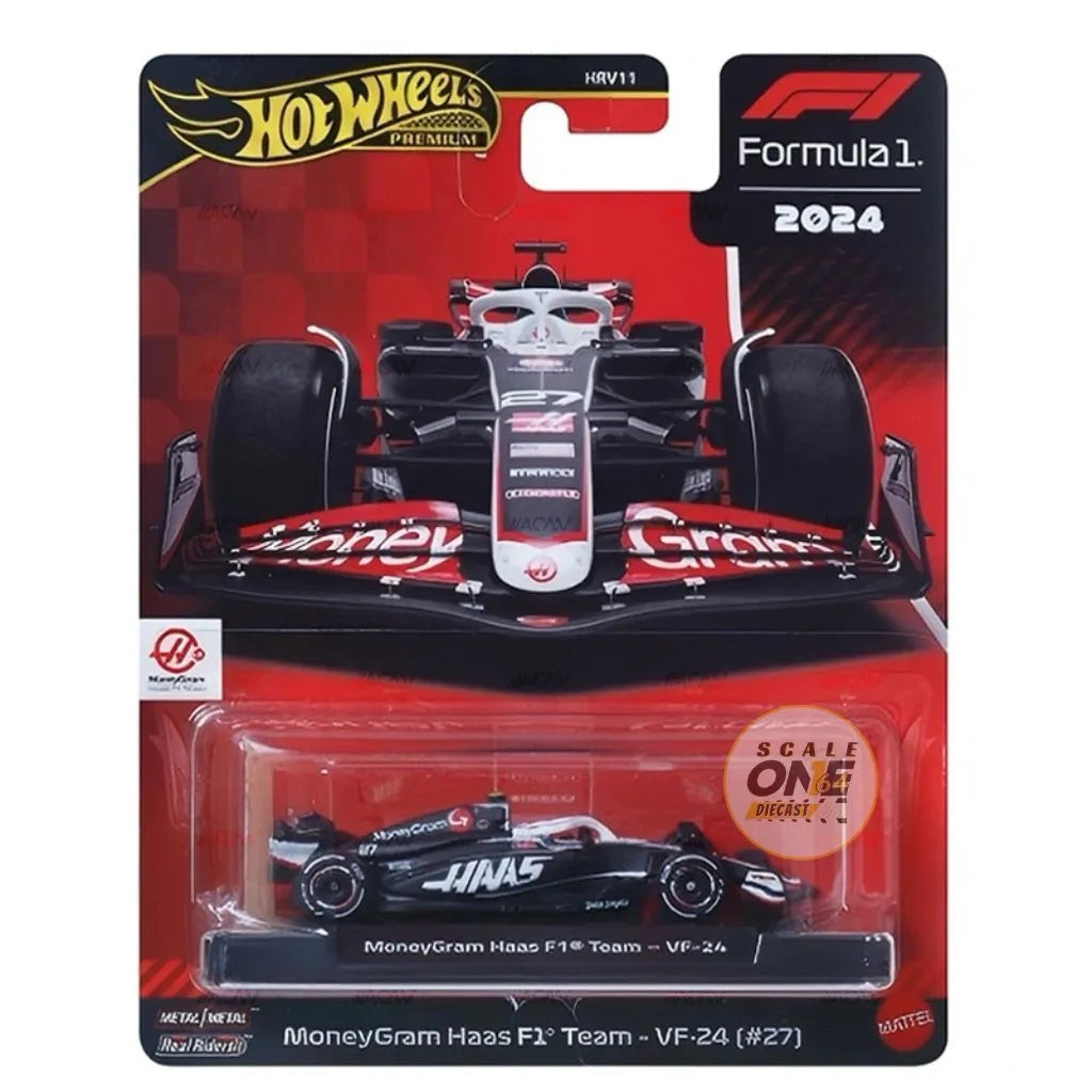 Hot Wheels Premium MoneyGram Haas F1 Team Model Car - VF-24 (27) - JBM22