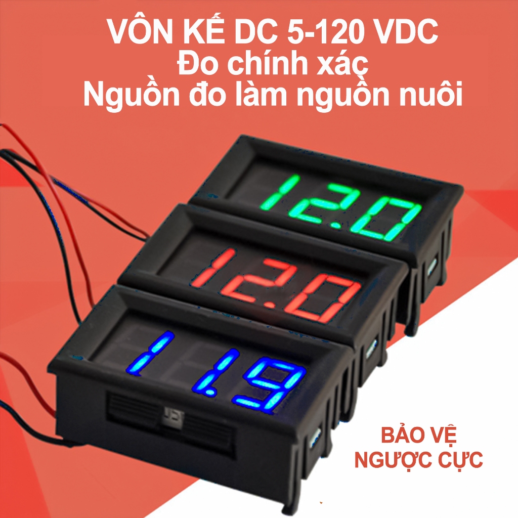 เครื่องวัดแรงดันไฟฟ้า DC 5V - 120V DC