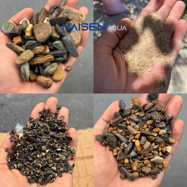ทรายและกรวด Stream Pebbles Pebbles สําหรับ Aquarium กุ้ง Aquarium ตกแต่งพื้น Semi-terrain Biotope Po