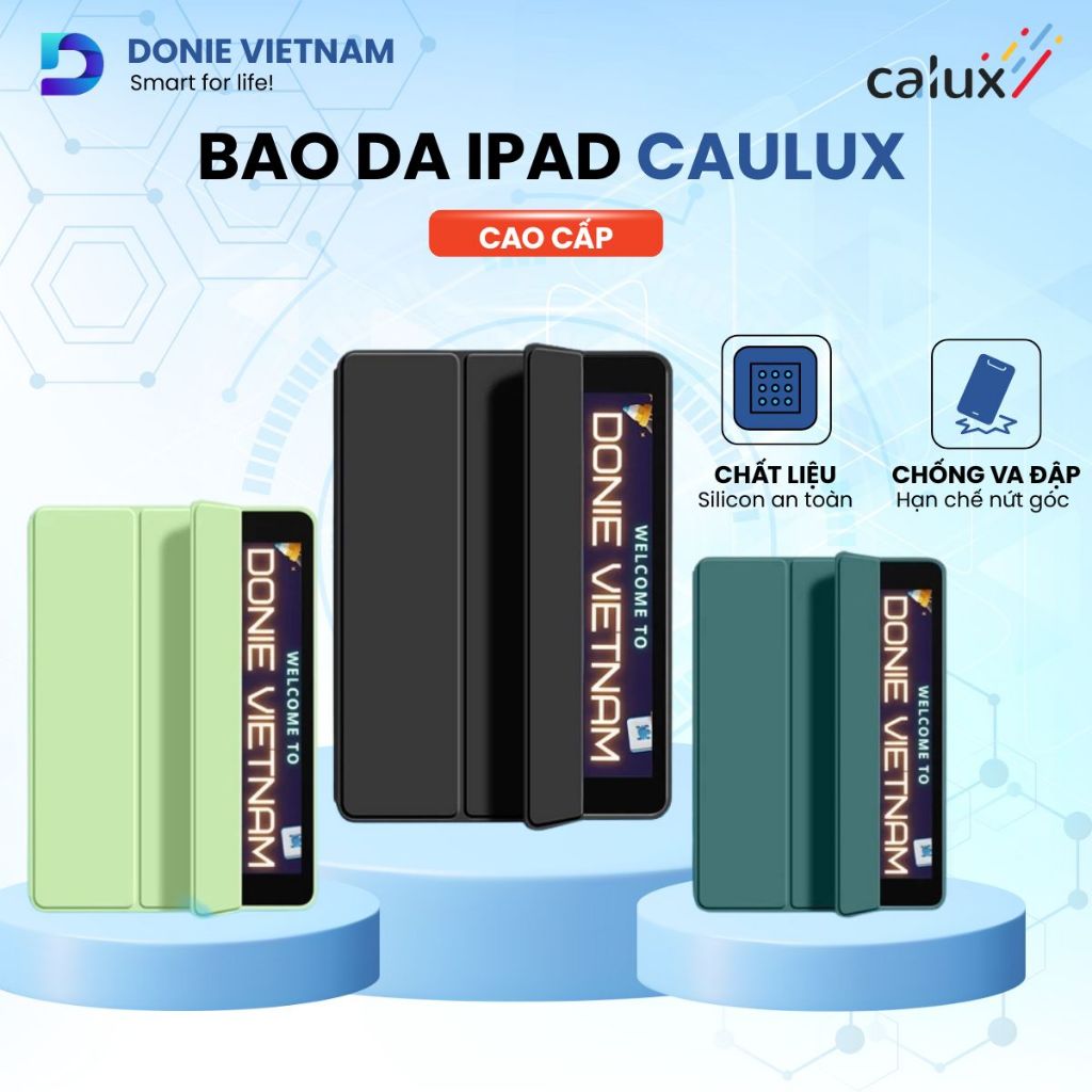 [รหัส AFF - Discoust 13%] Calux Ipad Leather Case Honeycomb กันกระแทกสีพาสเทล Cover, Ipad Mini/Air/G