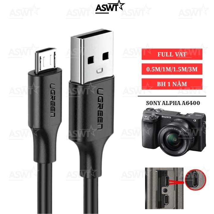 สาย USB เชื่อมต่อคอมพิวเตอร์ แล็ปท็อปกับกล้อง Sony Alpha A6400 / A6400 / 6400 / ILCE-6400 ไปยังการถ่
