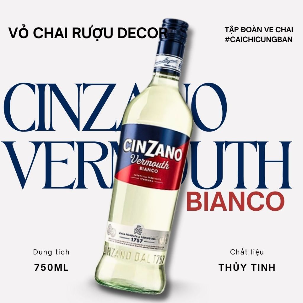 [DECOR] CINZANO VERMOUTH BIANCO ขวดไวน์ต่างประเทศ - ของตกแต่งโต๊ะทํางาน ของตกแต่งห้องนอน
