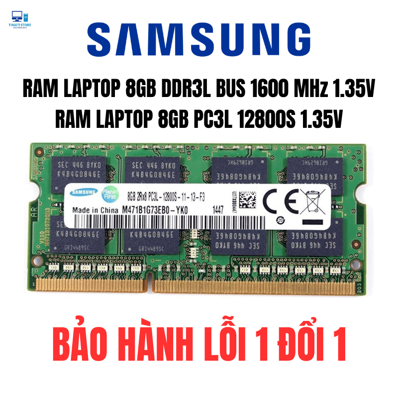 Samsung Laptop Ram 8GB DDR3 DDR3L รถบัส 1600MHz หน่วยความจํา PC3 PC3L 12800S SODIMM - 3 ปี