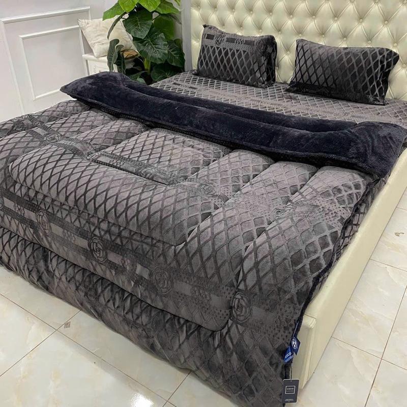 ผ้าห่มและปลอกหมอนคอตตอนแท้ คอมโบ (1แผ่น+ปลอกหมอน2ใบ+ผ้าห่ม1ชิ้น ND38