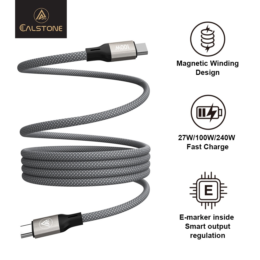 Calstone C TO L 27W สายชาร์จแม่เหล็ก (C To C PD100W E-Marker) (C To C PD240W E-Marker)