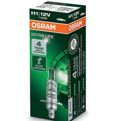 (GENUINE OSRAM) Osram Original 12V 55W ไฟหน้า/Cos/Holder หลอดฮาโลเจนสําหรับรถยนต์และรถจักรยานยนต์ H1