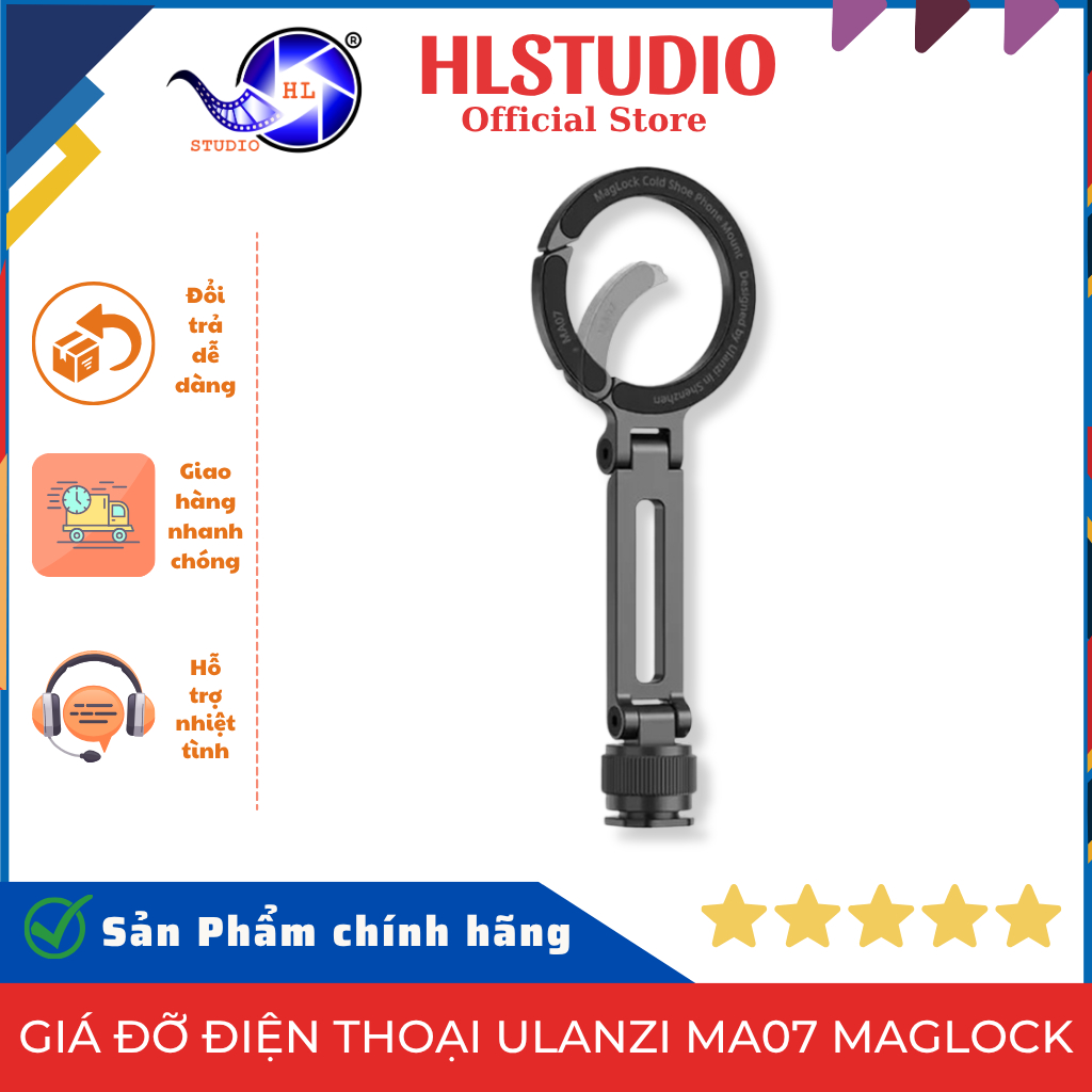 Ulanzi MA07 Maglock HL Studio M084 อลูมิเนียมอัลลอยด์ที่วางโทรศัพท์แม่เหล็กโหลด 500g
