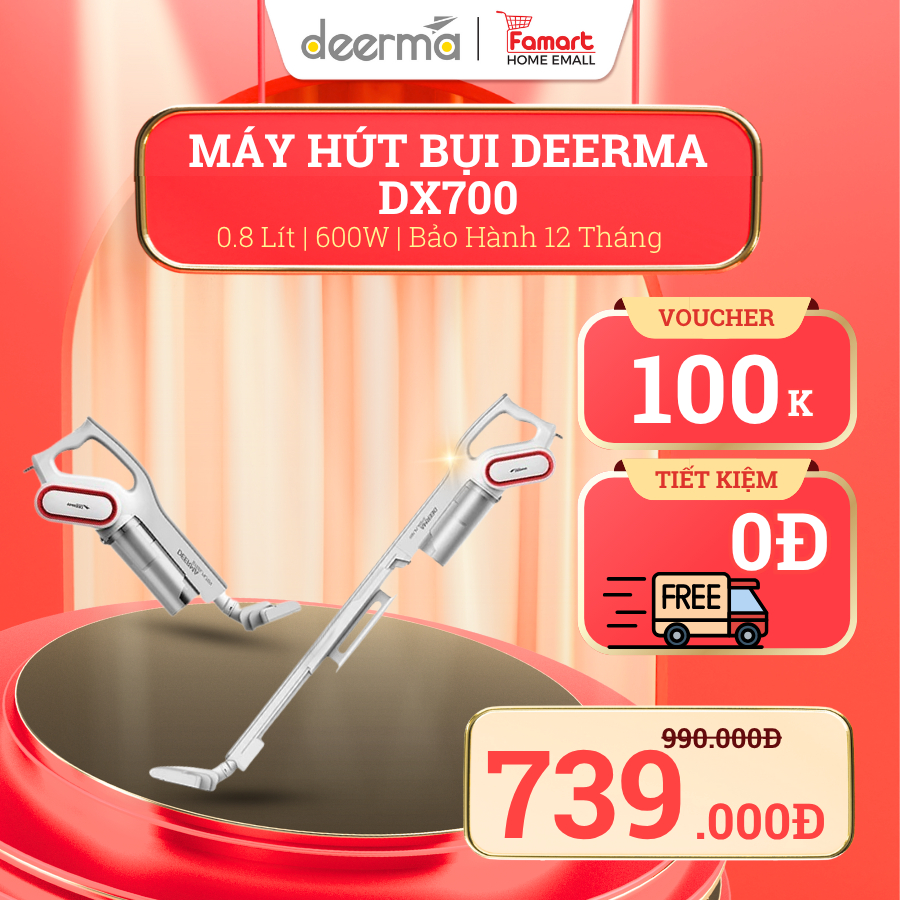 DEERMA x FAMART เครื่องดูดฝุ่นมือถือ - พลังดูด DX700 15000Pa พร้อมหัวดูดอเนกประสงค์ 3 หัว - 12 เดือน