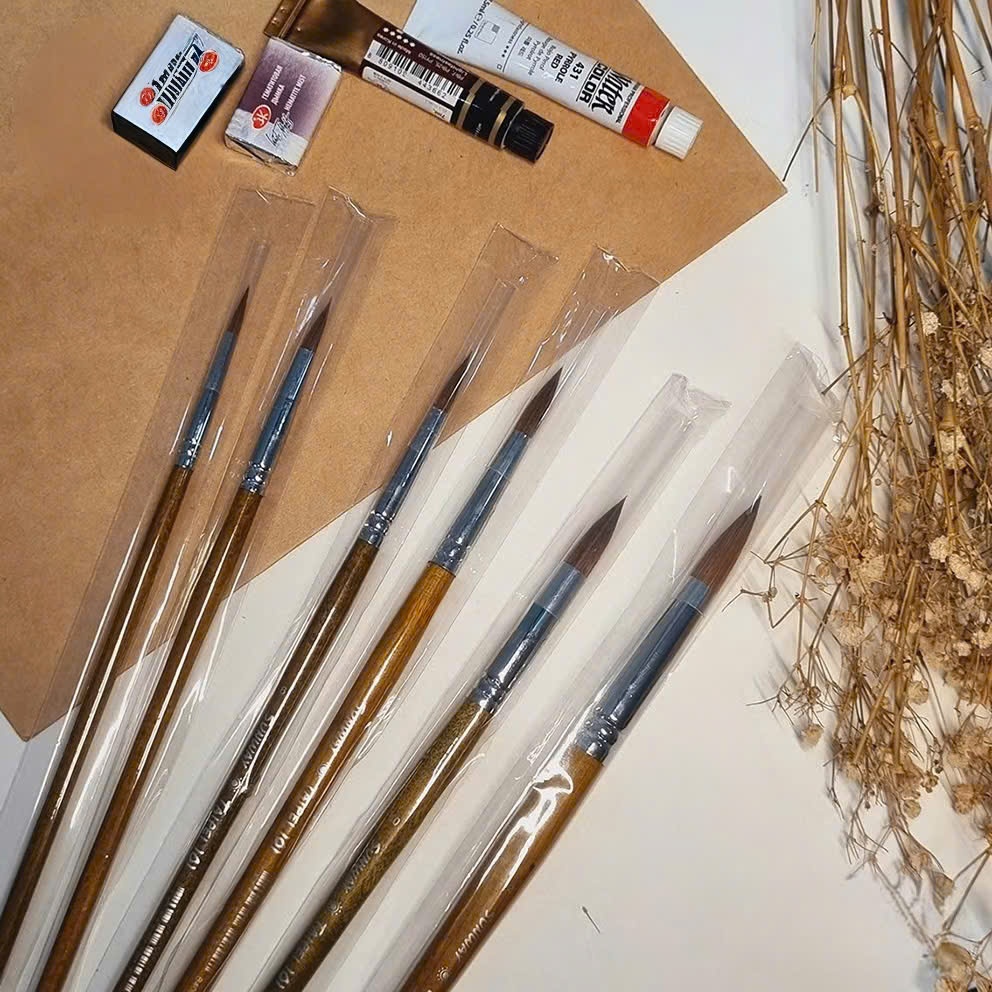 HCKT [THANH LONG] - SUNWAY Taipei 101 แปรงคมสําหรับวาดภาพสีน้ําพร้อมปลายแหลมสําหรับสีน้ํา, อะคริลิค,