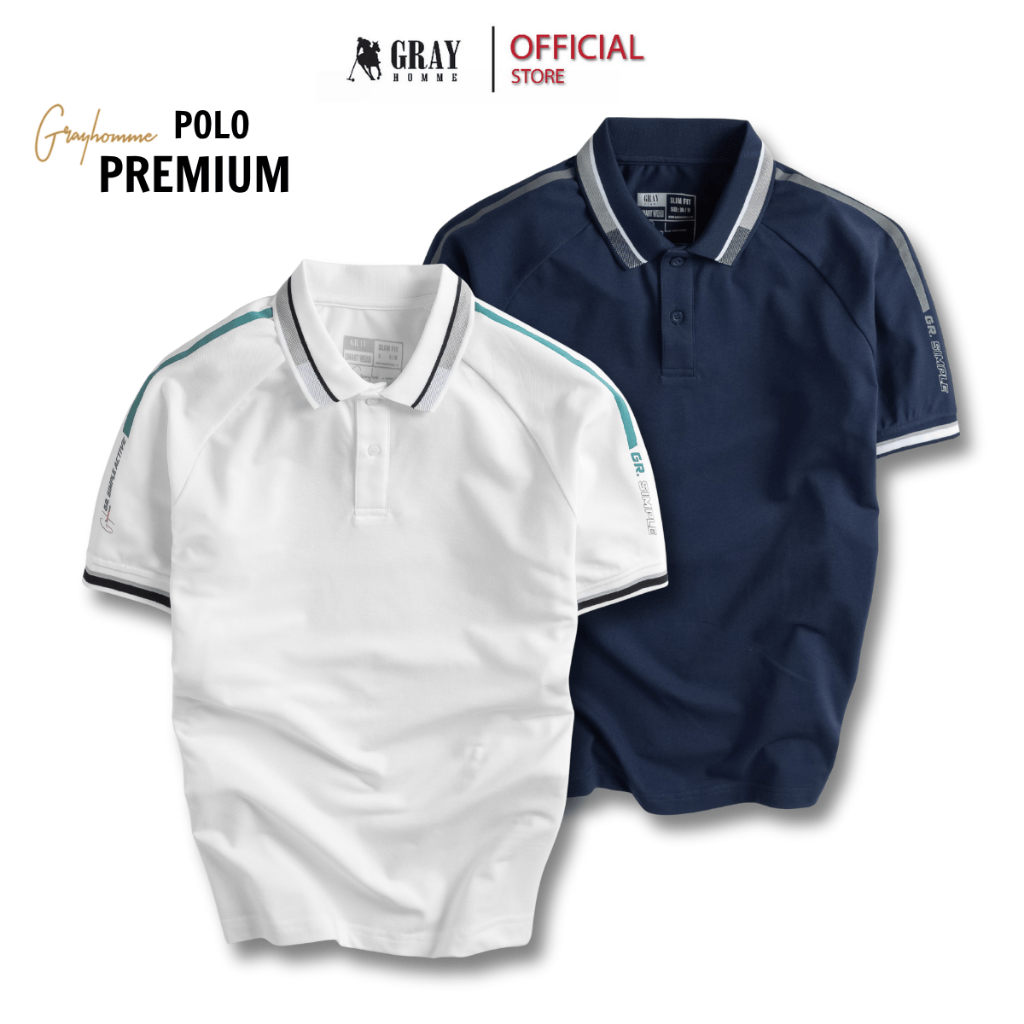 [ LINH XA ] เสื้อโปโลผู้ชาย เสื้อยืดคอปกแขนสั้น GRAYHOMME POLO ลายสวยหรู (TPG0405)