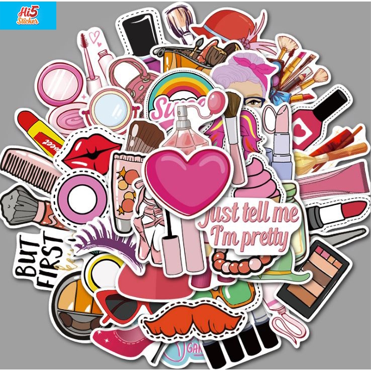 สติ๊กเกอร์พรีเมี่ยม COSMETICS - อุปกรณ์เสริม COOL GIRL สุดขีด ms 13