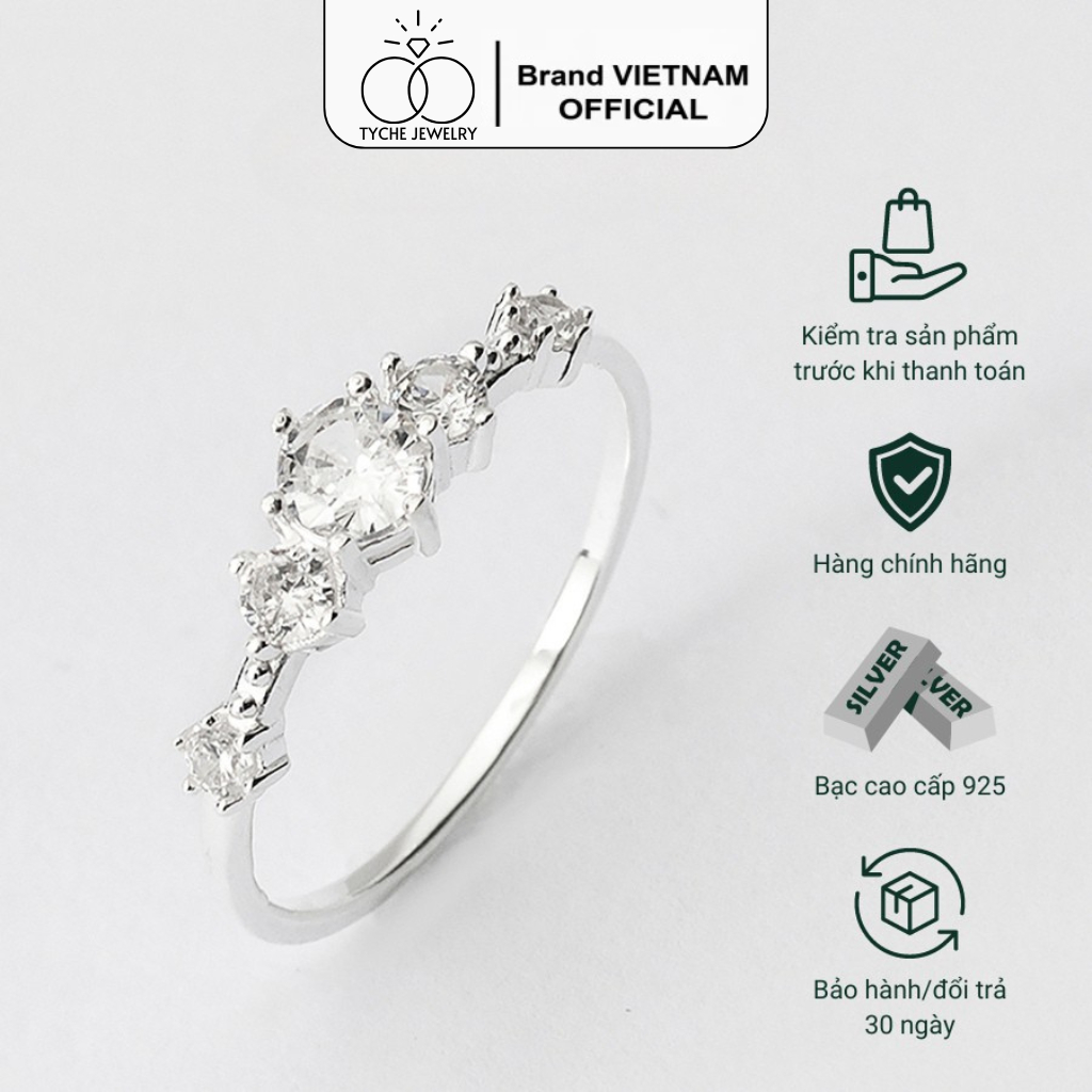 TYCHE Snow Princess แหวนเงินผู้หญิงหุ้มนิ่วประกาย TYCHE JEWELRY
