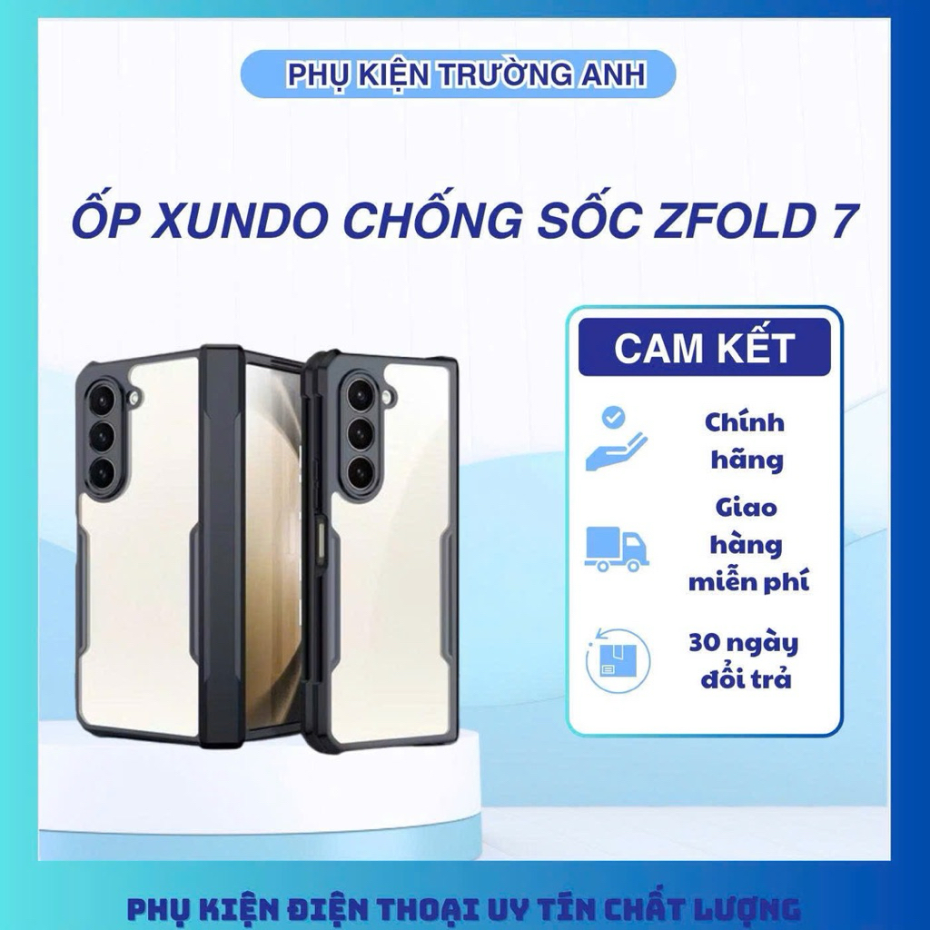 XUNDO zfold 7 เคสกันกระแทก ด้านหลังใส กันคราบ ขอบยืดหยุ่นสีดํากันกระแทก