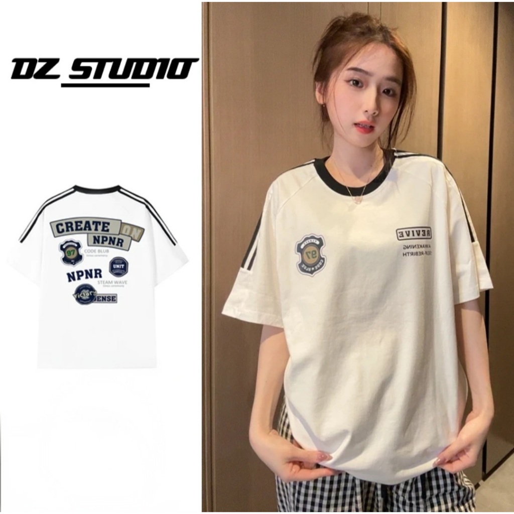 Loose Format เสื้อยืดคอกลมชายและหญิงพิมพ์ลาย REVIVE - NEMO SHOP - วัสดุผ้าฝ้ายสุดเท่พิมพ์ลาย Sharp