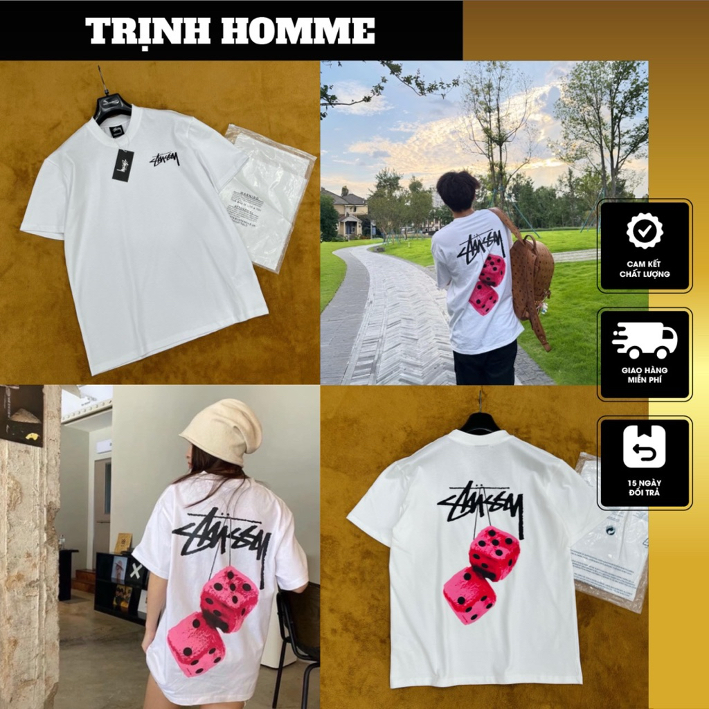⚡️[คุณภาพดีที่สุด] - Fuzzy Dice Pink Dice พิมพ์เสื้อยืดสําหรับผู้ชายและผู้หญิงนําเข้าผ้า QC - ผ้าฝ้า