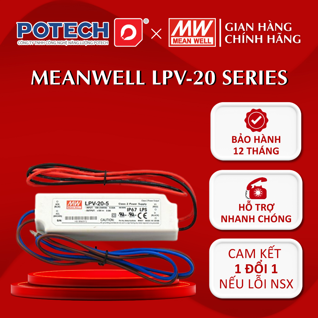 MEANWELL LPV-20-5, LPV-20-12, แหล่งจ่ายไฟ LPV-20-24, แหล่งไดรเวอร์ Meanwell Led ที่มีความจุ 20W