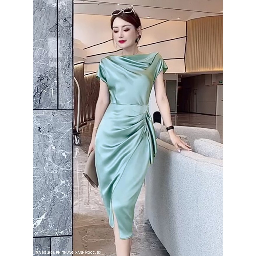 MYDU SHOP - MS 2604 ROLLED NECK DRESS สําหรับยกระดับ