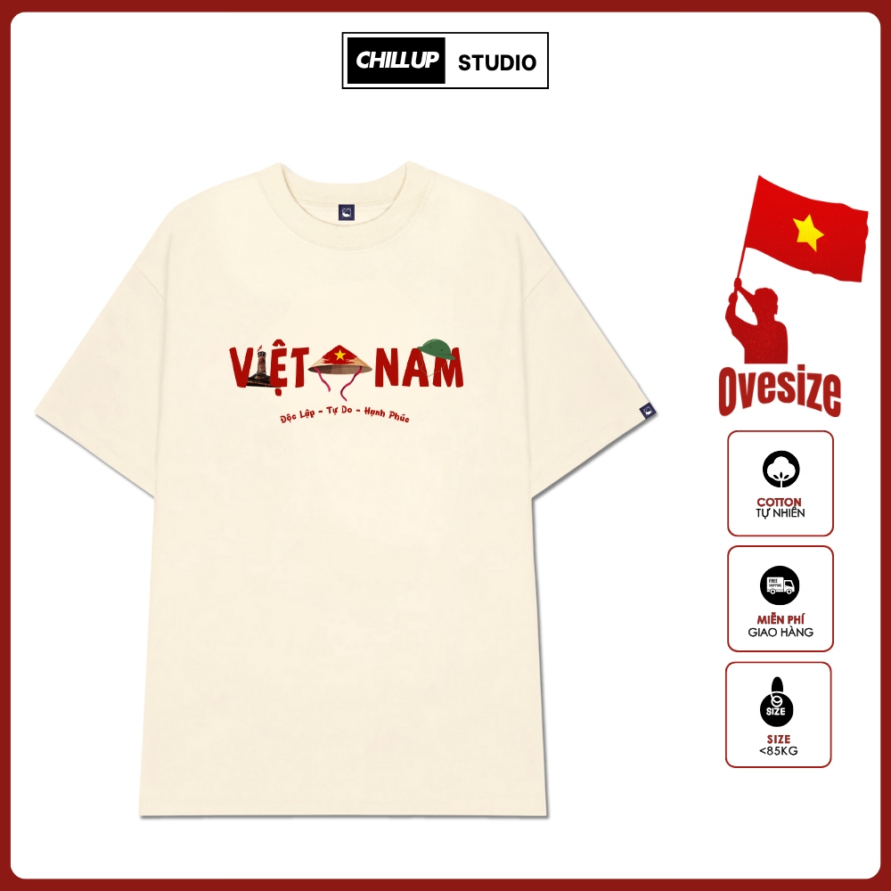 เสื้อยืดหลวมสําหรับผู้ชายและผู้หญิงฟรีและมีความสุขโดย CHILLUP STUDIO - TC47 Oversize สําหรับผู้ชายแล