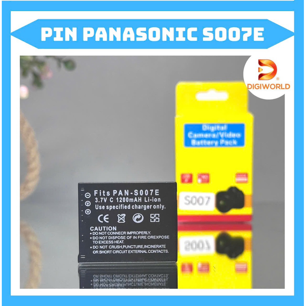 แบตเตอรี่ Panasonic S007E (แบตเตอรี่ทดแทนความจุสูง) สําหรับอุปกรณ์ Panasonic Lumix TZ1, TZ2, TZ3, TZ