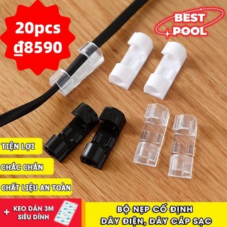 Combo 20 Nẹp Dây Điện Dán Tường Siêu Dính ,Kẹp Dây Điện Cố Định Và Giữ Dây Điện An Toàn Tiện Lợi Dễ Lắp Đặt 88068