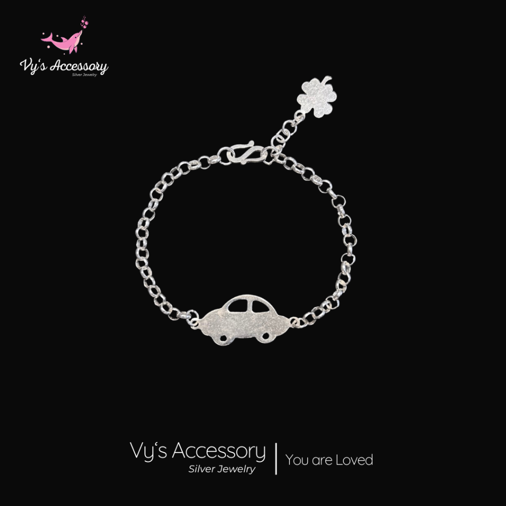 สร้อยข้อมือเงิน 999 เสน่ห์โคลเวอร์สี่ใบสําหรับเด็กผู้ชาย Vys Accessory LB82