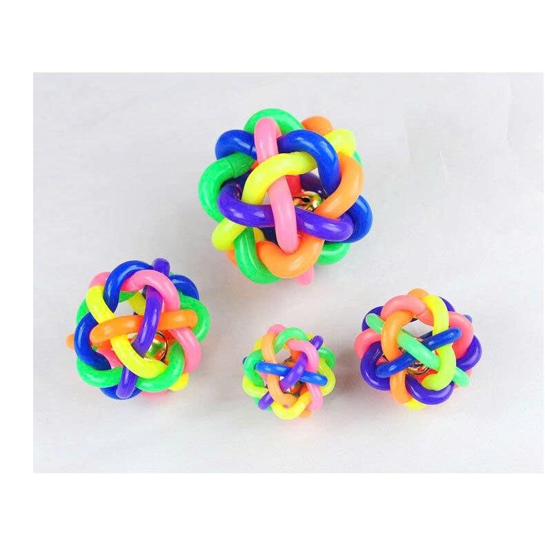 ของเล่นลูกบอลยาง 7 สีพร้อมเสียงกระดิ่ง – SIZE S & M