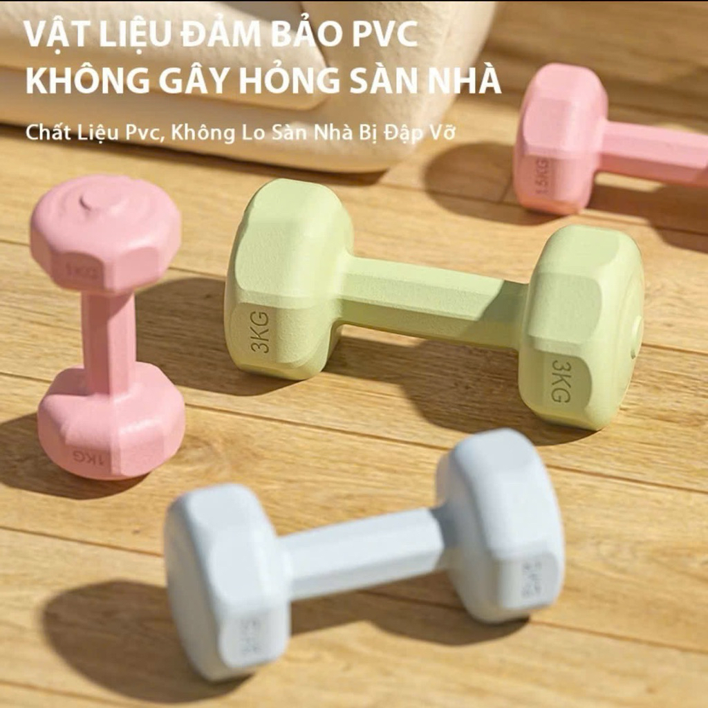 Combo 2 ดัมเบลพลาสติกสําหรับผู้ชายและผู้หญิงเฉพาะในยิมโยคะพิลาทิส 2Kg 3Kg 4Kg 6Kg กีฬาฟิตเนสที่บ้าน