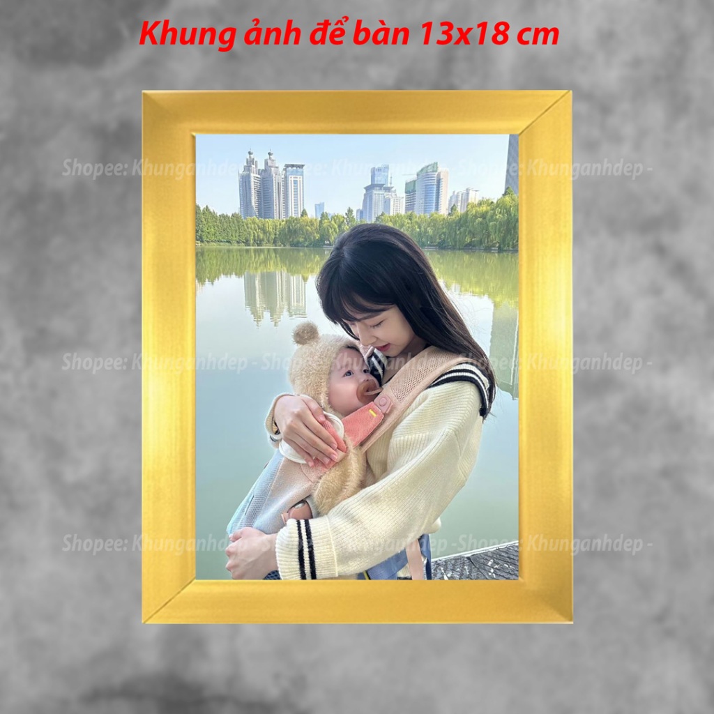 กรอบรูปตั้งโต๊ะ 13x18 ซม. สีเหลือง N213 ภาพพิมพ์ขอตกแต่งบ้าน ของขวัญ มีความหมาย
