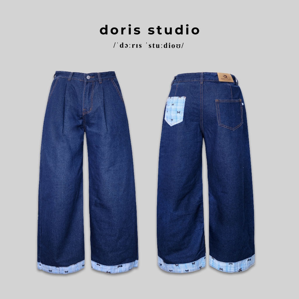 Doris / กางเกงยีนส์ทรงตรงลาย Doris bow / ทรงตรง