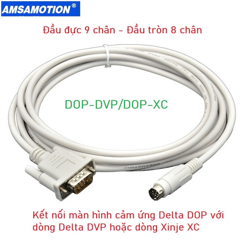 สายเชื่อมต่อ HMI หน้าจอสัมผัส Delta เป็น Delta DOP-DVP PLC