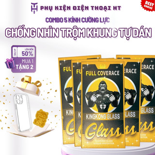 [TẶNG ỐP + MÈO THẦN TÀI] COMBO 5 Kính Cường Lực Chống Nhìn Trộm Khung Tự Dán KK IP 7/8/X/11/12/13/14/15/16 Pro Max